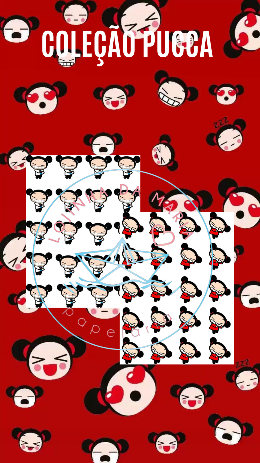 Coleção de Adesivos Pucca