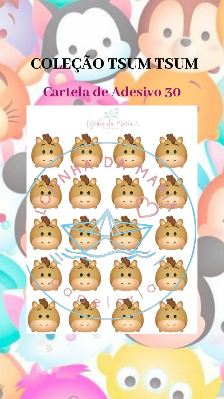 Miniatura: Cartela de Adesivos Tsum Tsum 3