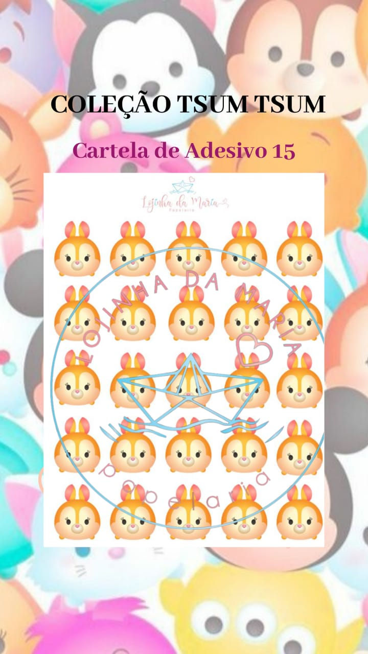 Miniatura: Cartela de Adesivos Tsum Tsum 2