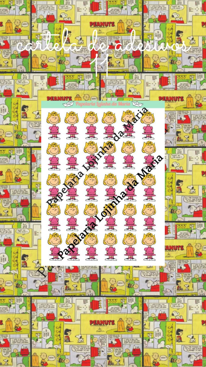 Miniatura: Cartela de Adesivos Snoopy