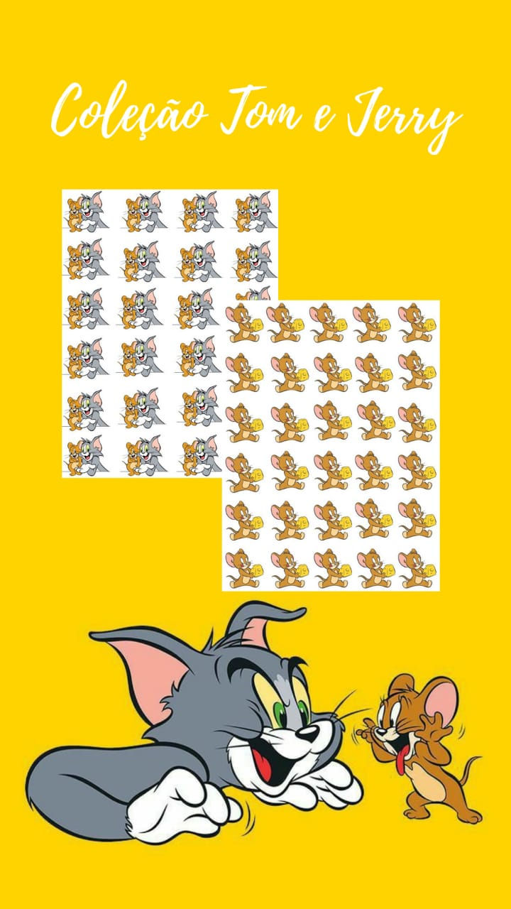 Cartela de Adesivo Tom e Jerry