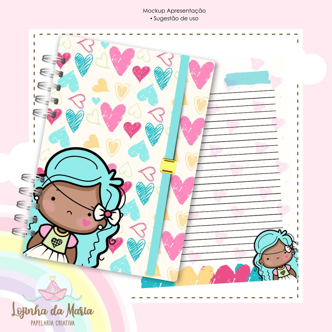 Caderno Menininhas Hippie