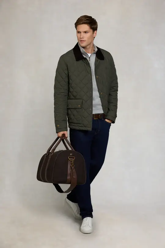 Thumbnail: Men's 1/4 Zip Sweat- Grey Marl