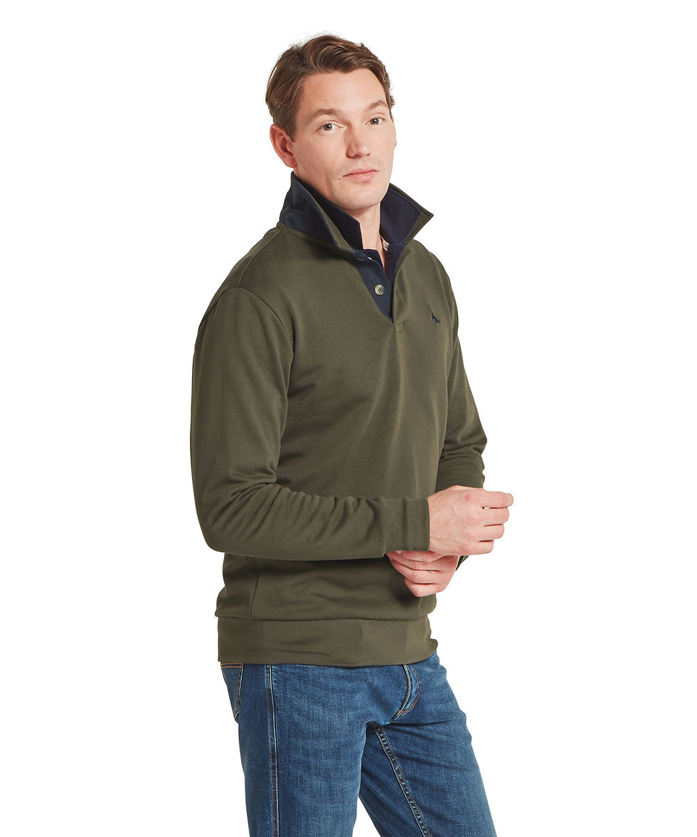 Thumbnail: Horseley Rugby Sweatshirt - Peat Green