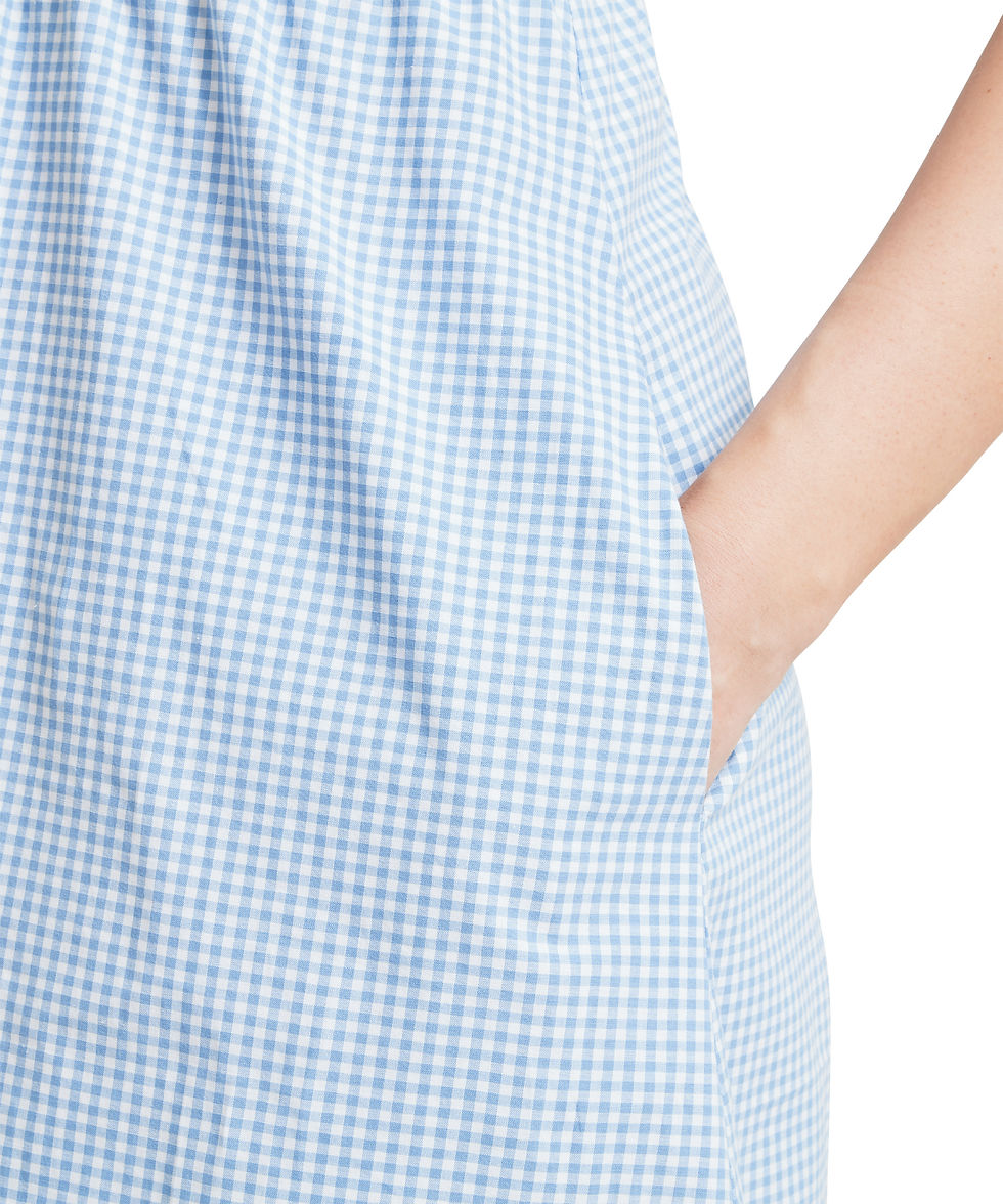 Thumbnail: Flora Gingham Dress - Denim Blue
