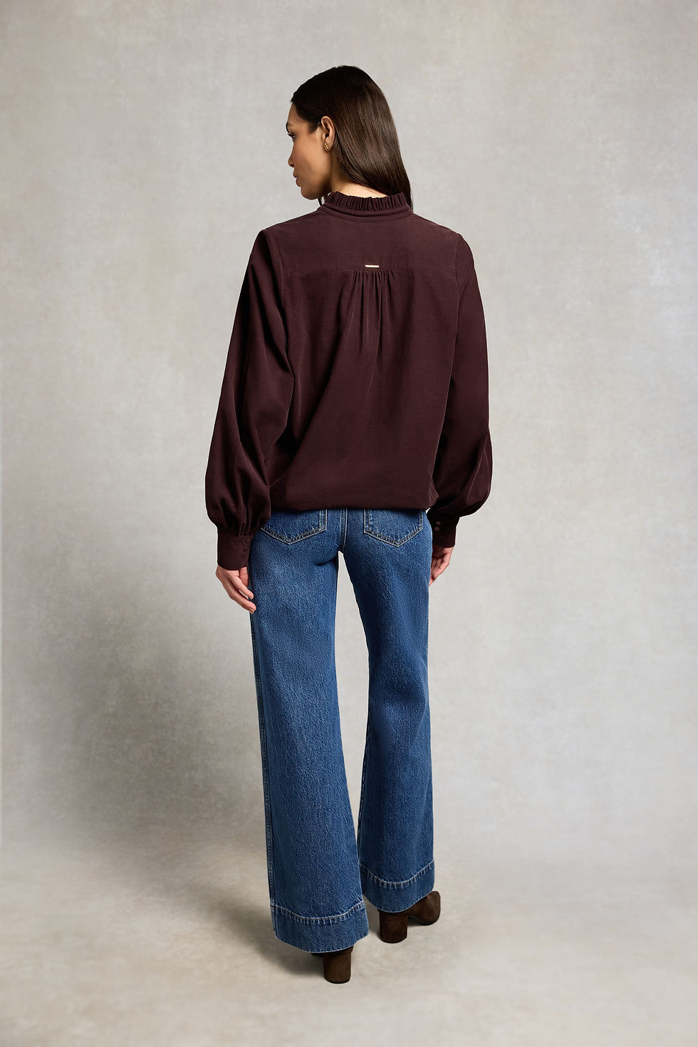 Thumbnail: Country Cord Blouse  - Chocolate