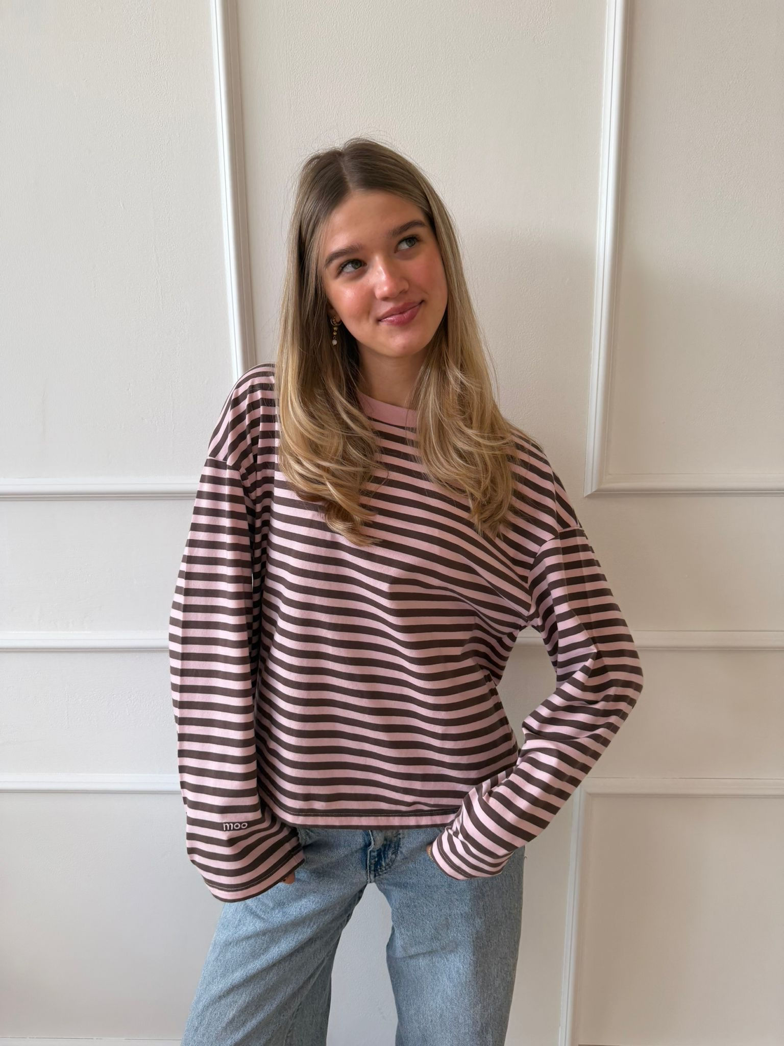 Moo Moda Long Sleeve - Pink/Chocolate