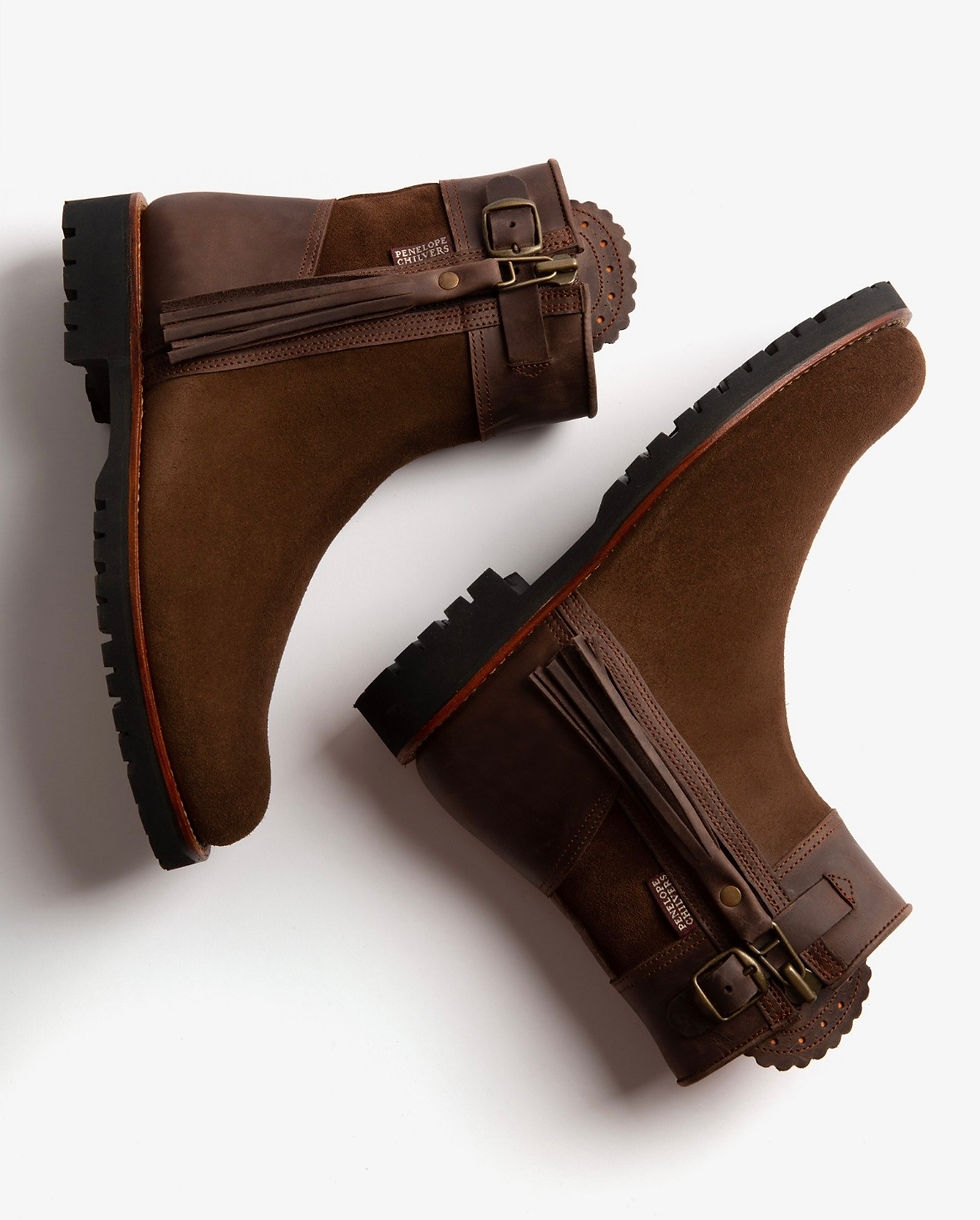 Thumbnail: Inclement Cropped Tassel Boot - Dark Oak