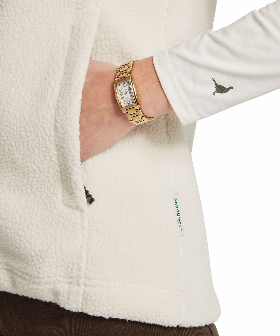 Thumbnail: Lyndon Retro Fleece Gilet - (Soft White)