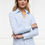 Thumbnail: Classic V-Neck Blouse - Azure Stripe