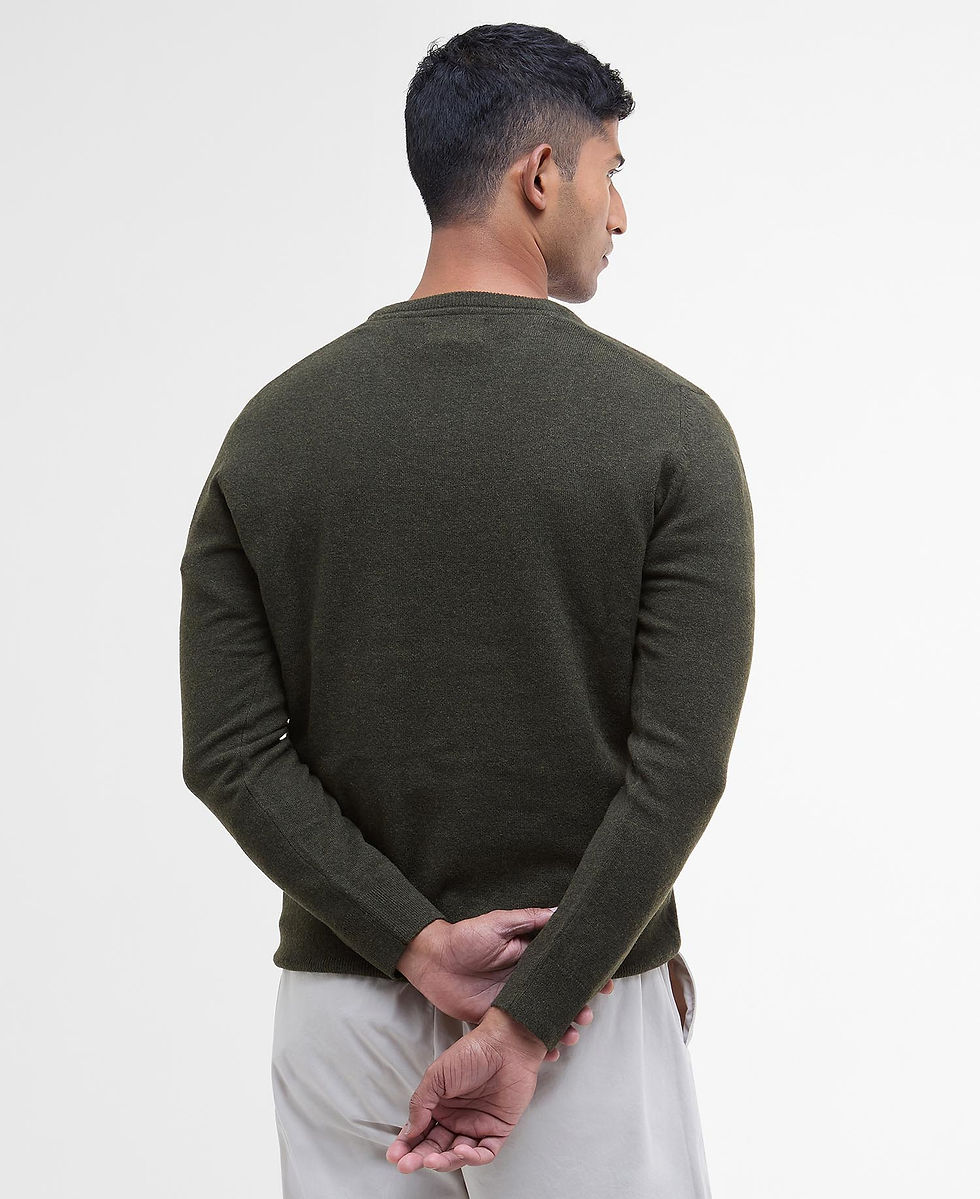 Thumbnail: Essential Lambswool V-Neck Sweater - Seaweed