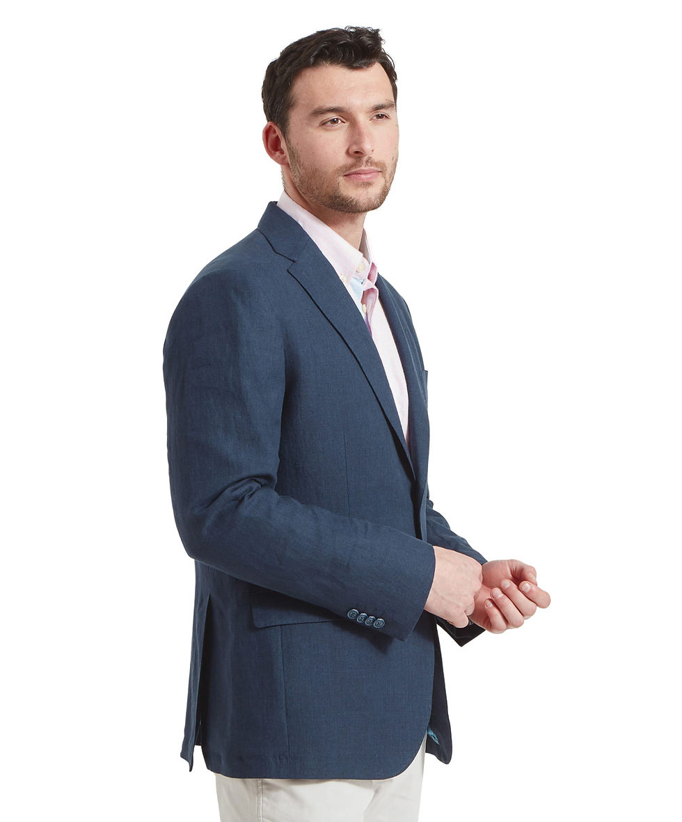 Thumbnail: Cowes Linen Jacket - Navy