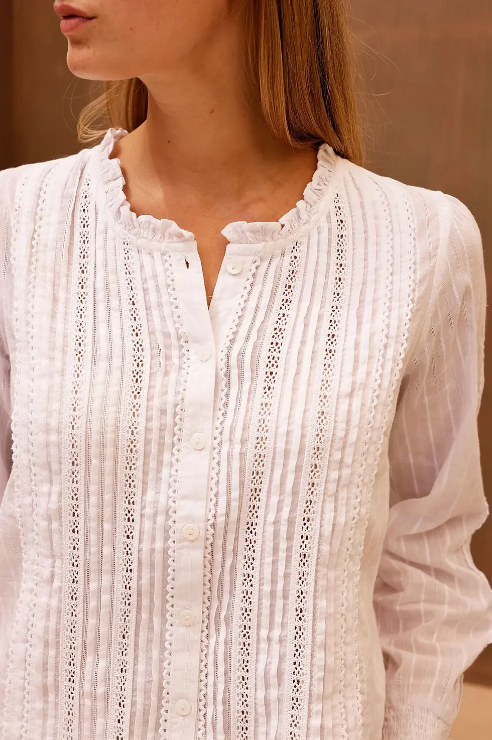 Thumbnail: Vienna Long Sleeve Blouse - White