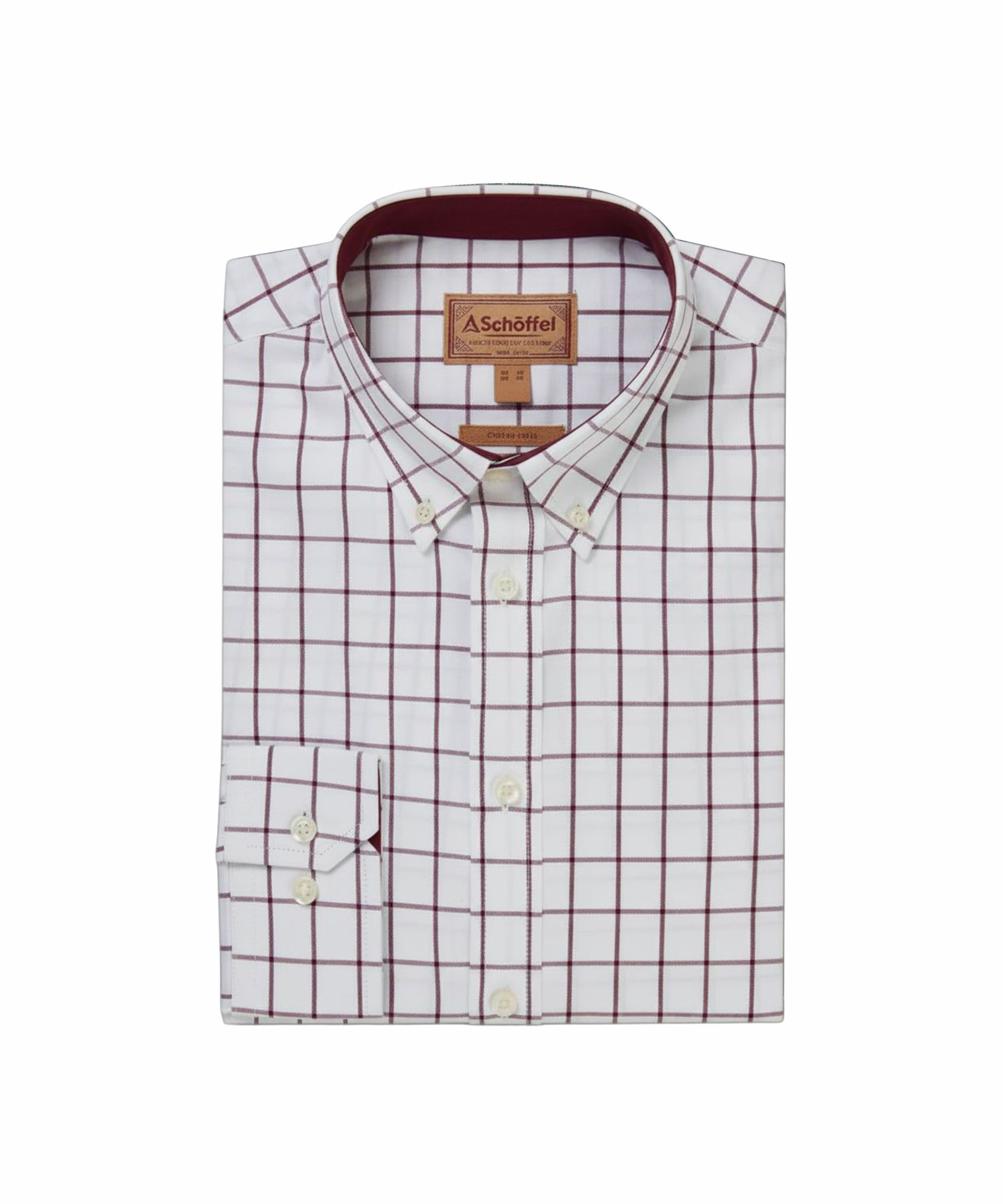 Halesworth Tailored Shirt - Burgundy Check