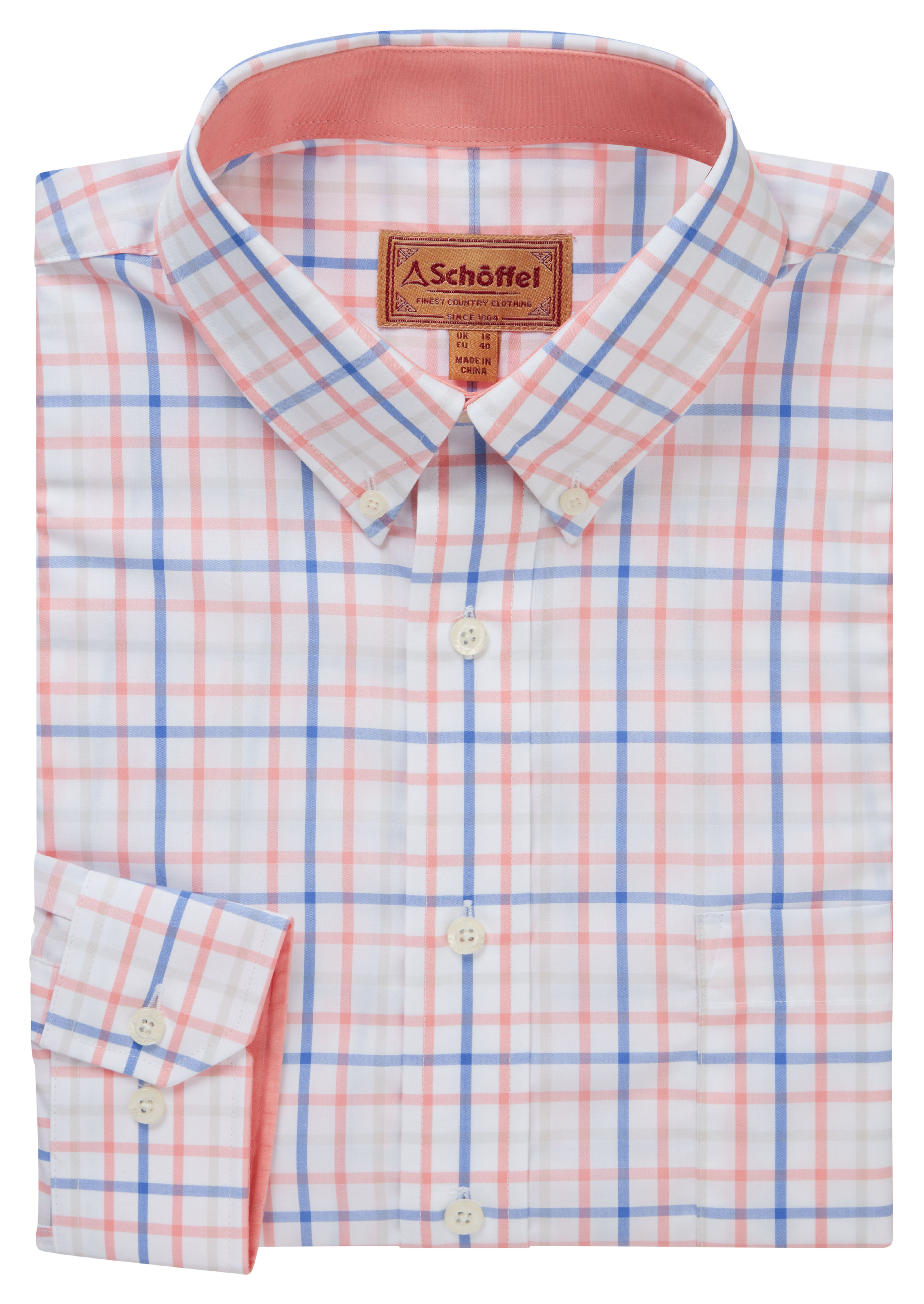 Holkham Classic Shirt (Flamingo/Cloud/Blue)