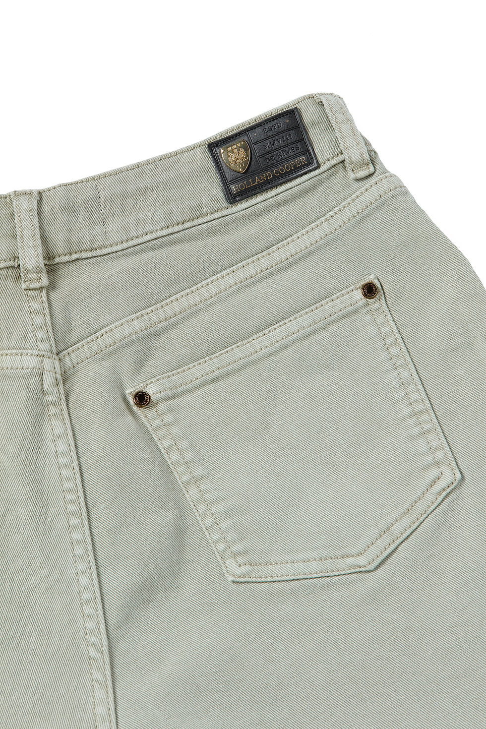 Thumbnail: High Rise Denim Shorts - Sage