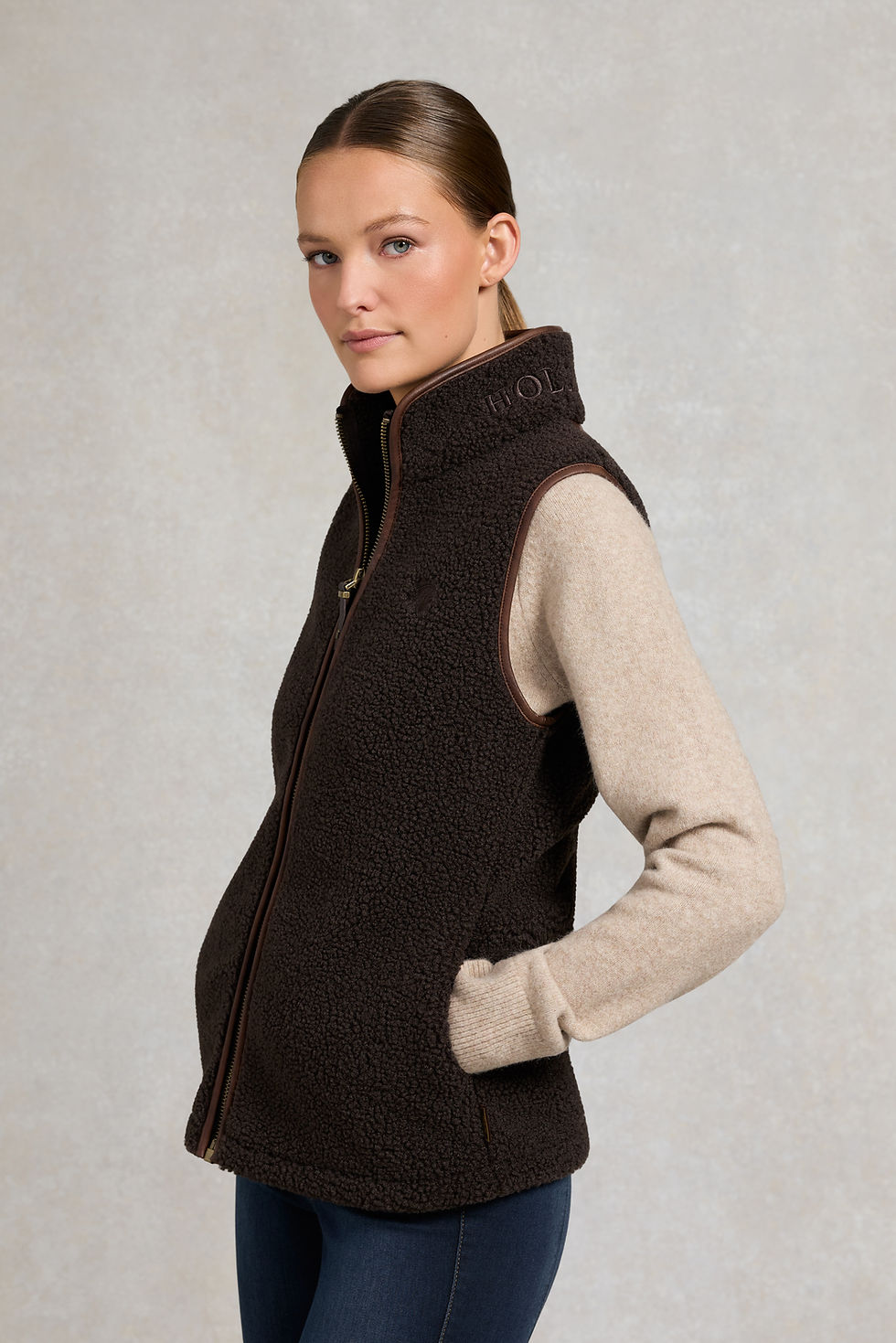 Thumbnail: Country Fleece Gilet - (Chocolate Borg)