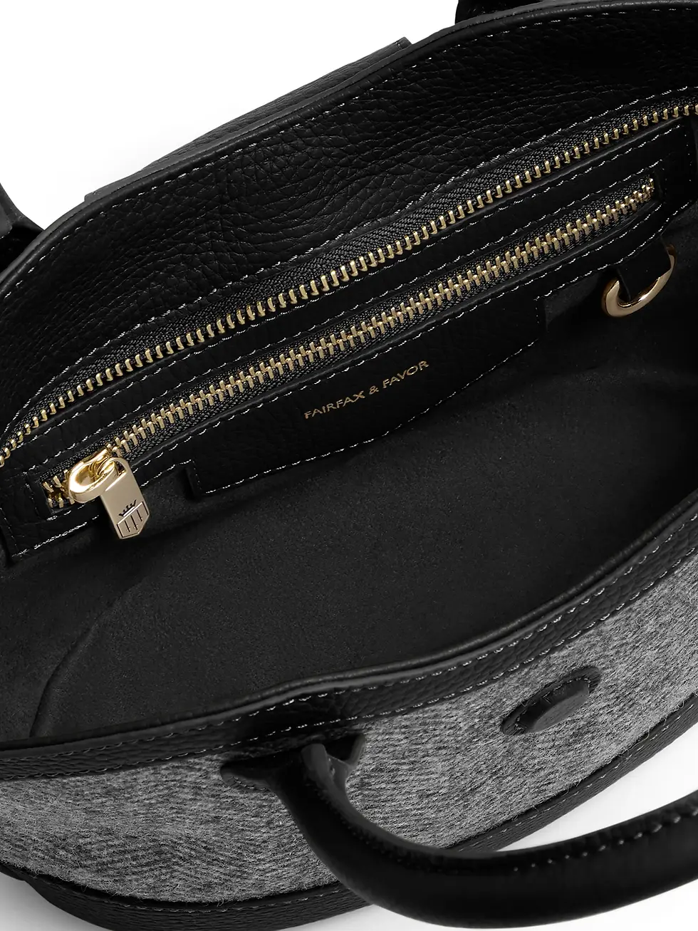 Thumbnail: Mini Windsor Tote - Herringbone Black Leather