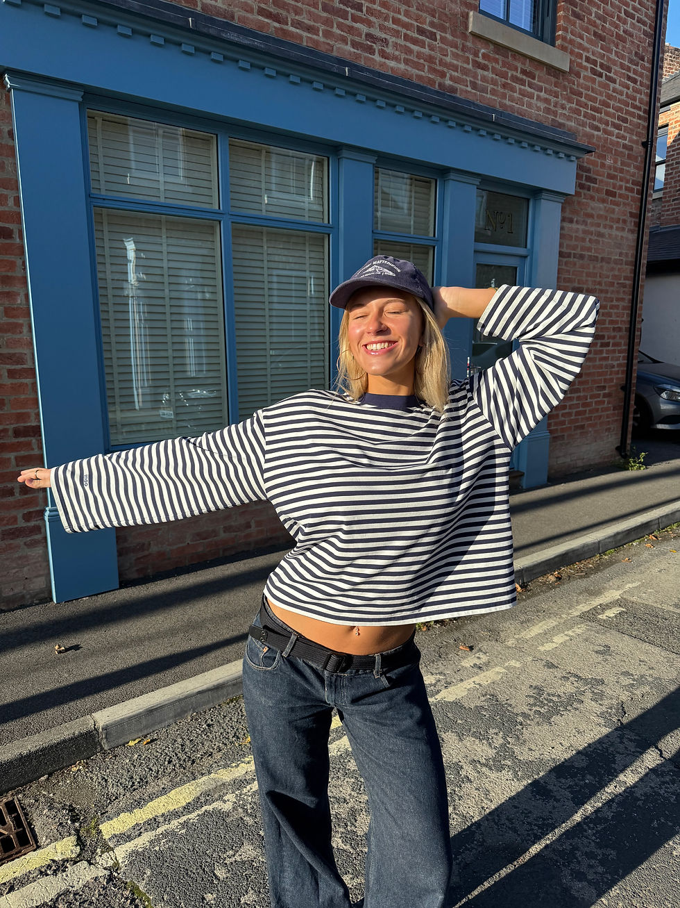 Thumbnail: Moo Moda Long Sleeve - Navy/White