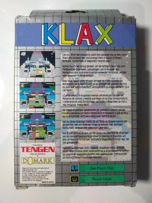Klax Sega Game Gear EMBALAJE ORIGINAL CIB — imagen 3