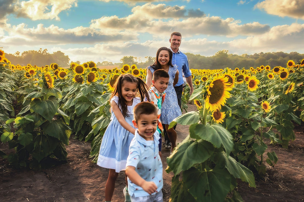 Family Portrait in Golden Hour Light