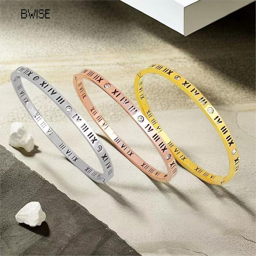 Thumbnail: Bwise Roman Numerals Bracelet For Women Stainless Steel Jewelry Accessories Luxu