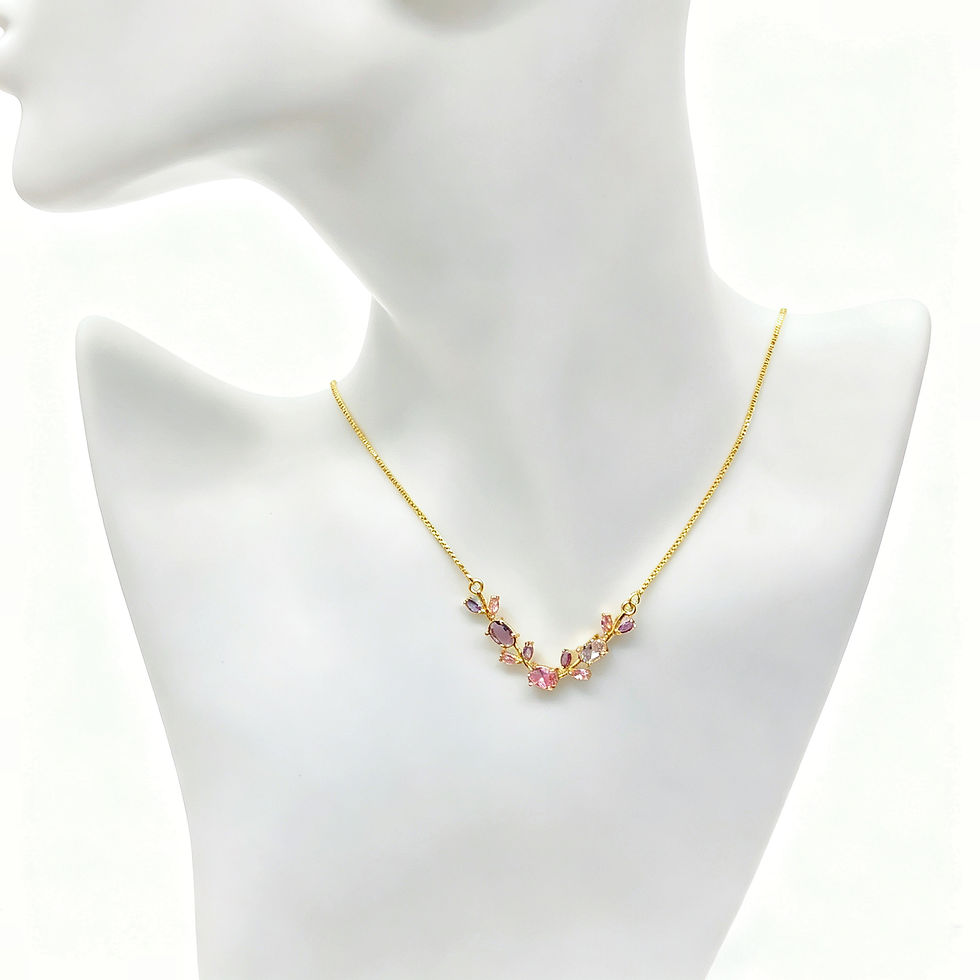 Thumbnail: Trendy Charm Crystal Leaf Vine Flower Rhinestone Bracelet Necklace Jewelry Sets 