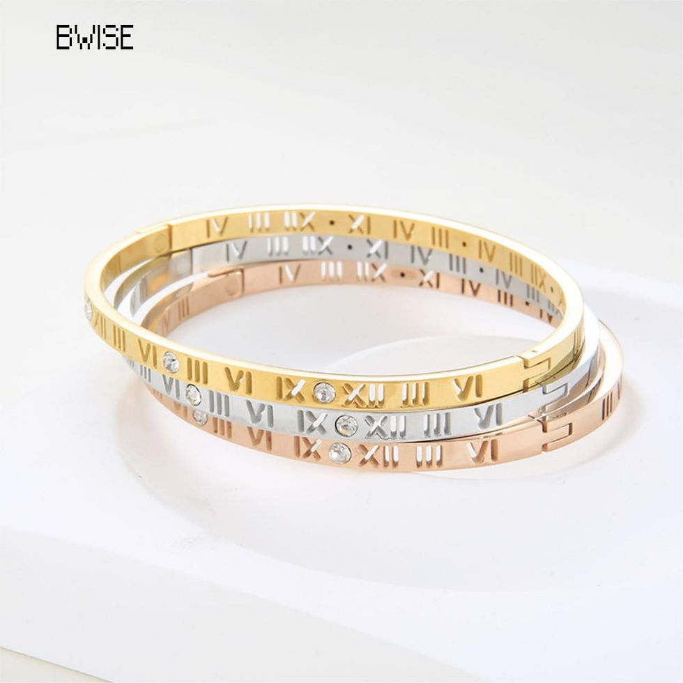 Thumbnail: Bwise Roman Numerals Bracelet For Women Stainless Steel Jewelry Accessories Luxu