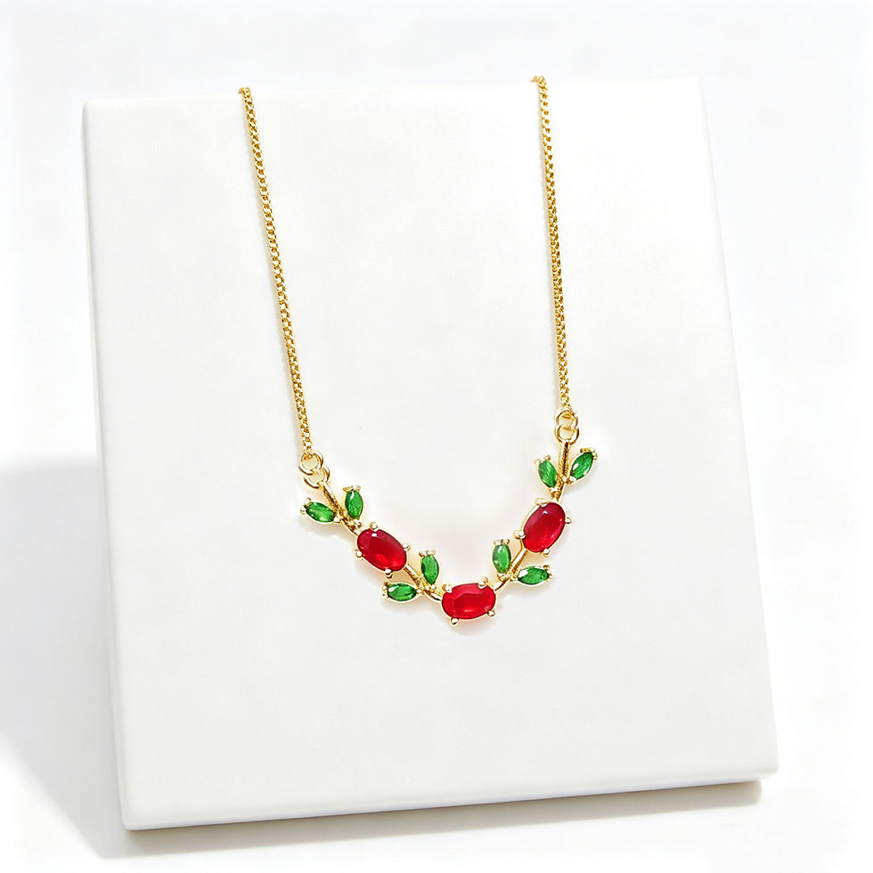 Thumbnail: Trendy Charm Crystal Leaf Vine Flower Rhinestone Bracelet Necklace Jewelry Sets 