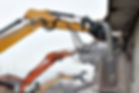 tractor destroying building