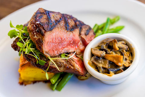 Plated steak dish photographed by a restaurant food photographer in Christchurch New Zealand