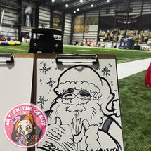 Santa Claus caricature drawing at corporate event in New Orleans, LA.