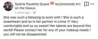 Five star customer review for face painting services in New Orleans Louisiana