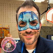 Hero face paint for local school event in Mandeville, LA.