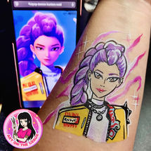 K-Pop Warrior face painting for birthday party in Franklinton, LA.