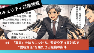 セキュリティ対策連載 ＃4「事実」を味方につける。監査や不祥事対応で“説明責任”を果たせる組織の条件