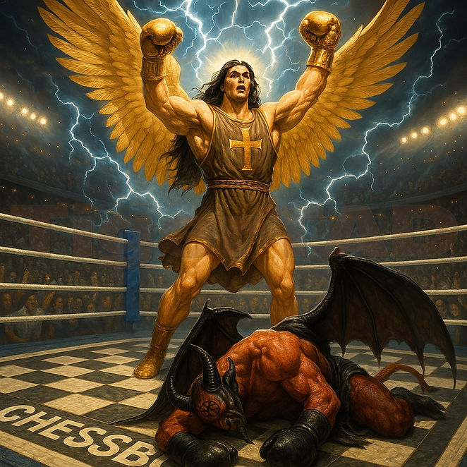 A realistic and dramatic scene of a chessboxing ARCHANGEL WIN.jpg
