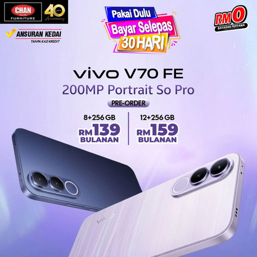 Vivo V70 FE: Gambar Portrait Kini Lebih Pro! Pra-Tempah Sekarang!