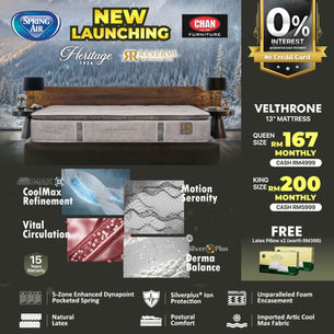 🛏️ Tidur Nyenyak Dengan Kemewahan Baharu: Tilam Spring Air Velthrone!