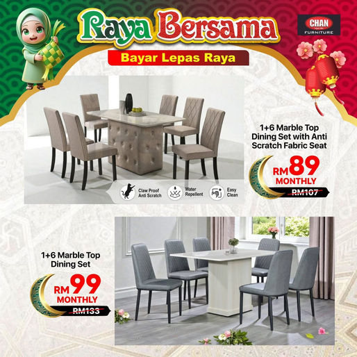 🌙 Raya Bersama Chan Furniture: Meja Makan Mewah, Bayar Lepas Raya!