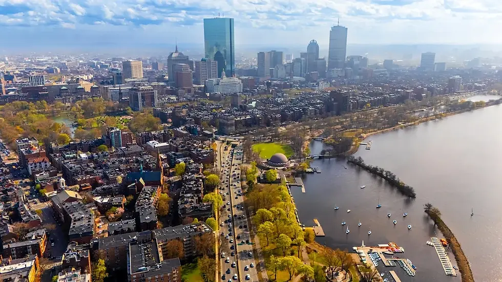 Vista aérea de Boston, Estados Unidos