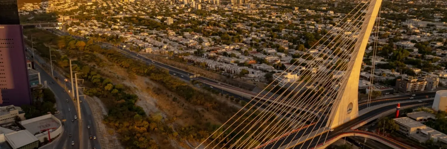 Aerial view of Monterrey city at sunrise
