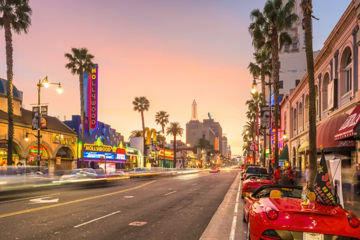 Calles de Hollywood Boulevard, Los Angeles.
