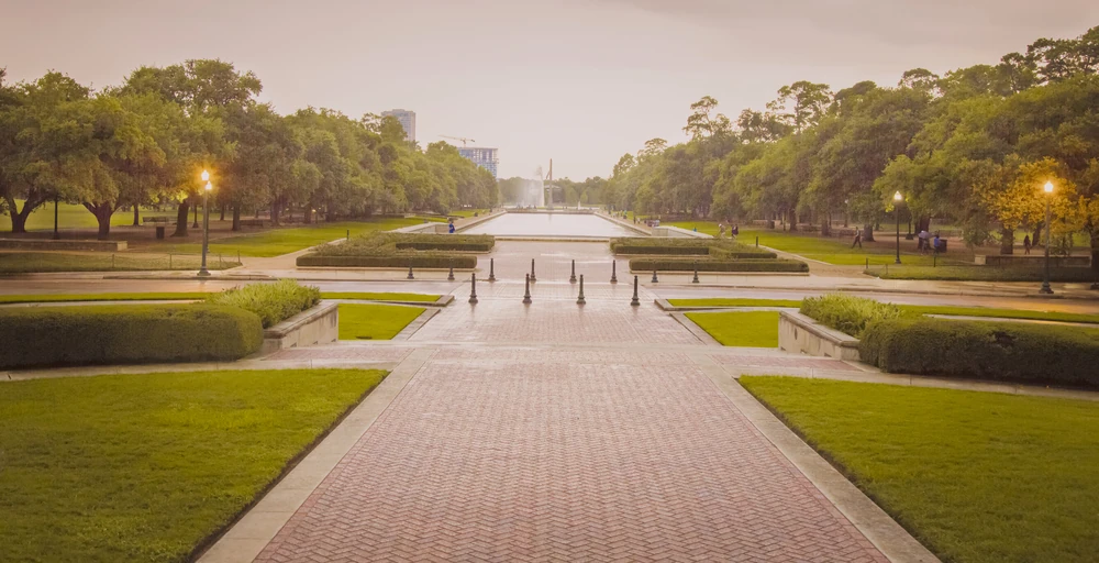 A view of Hermann Park in Houston, TX.