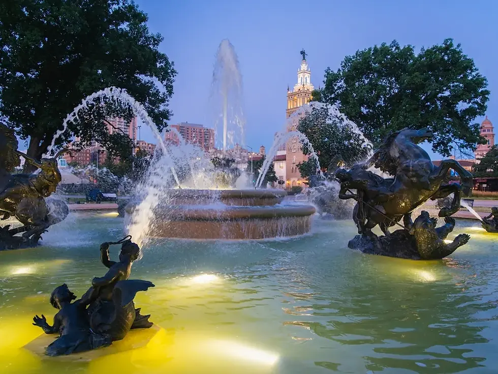 Pintoresca fuente de agua en Kansas City, Estados Unidos