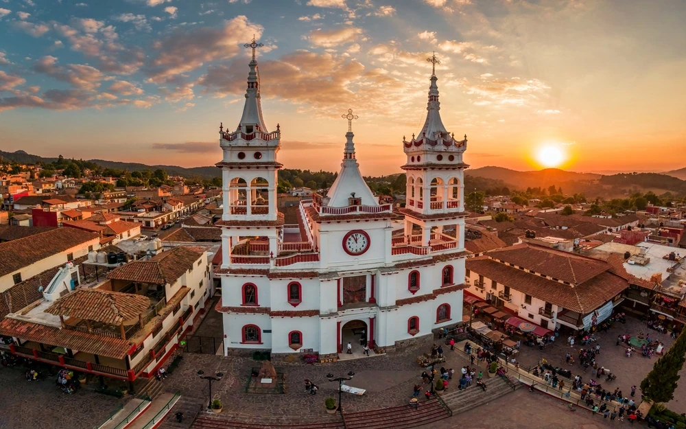 Aerial view of Mazamitla, a magical town near Guadalajara.
