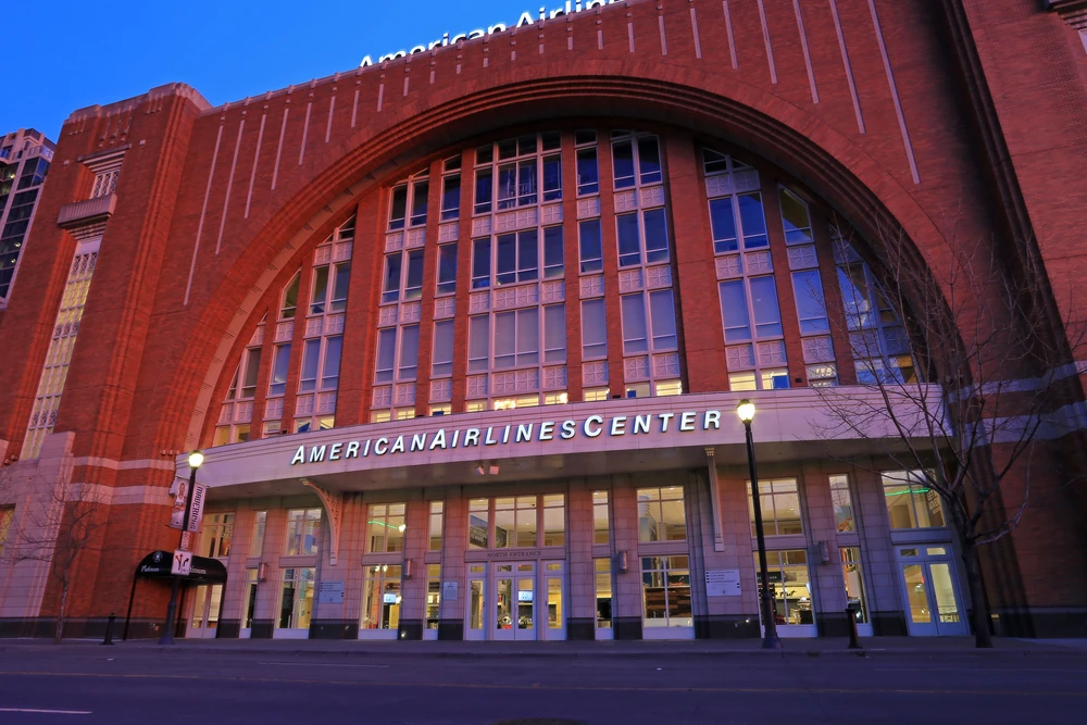 Exterior of American Airlines Center, Dallas, TX.