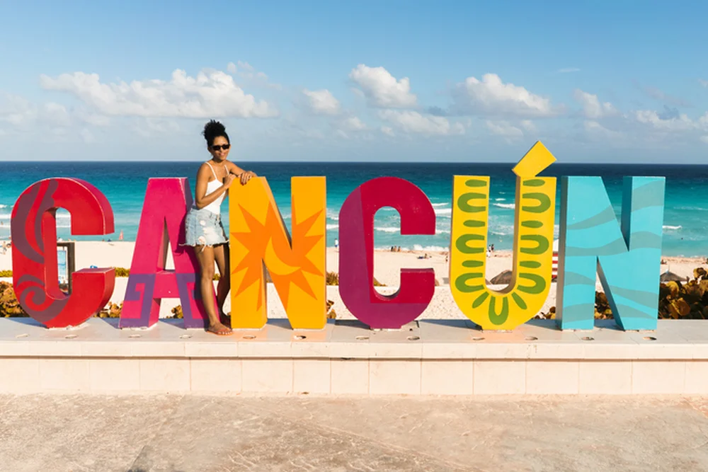 Vista aérea de la Zona Hotelera de Cancún
