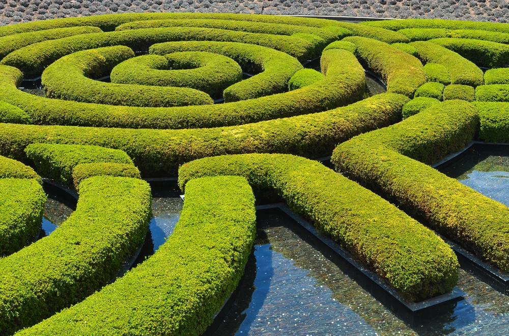Labyrinth gardens at the Getty Center in LA.