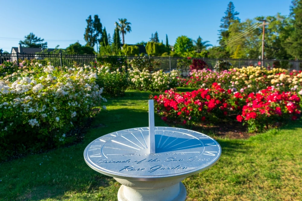 Sun watch at Municipal Rose Garden, San Jose California.